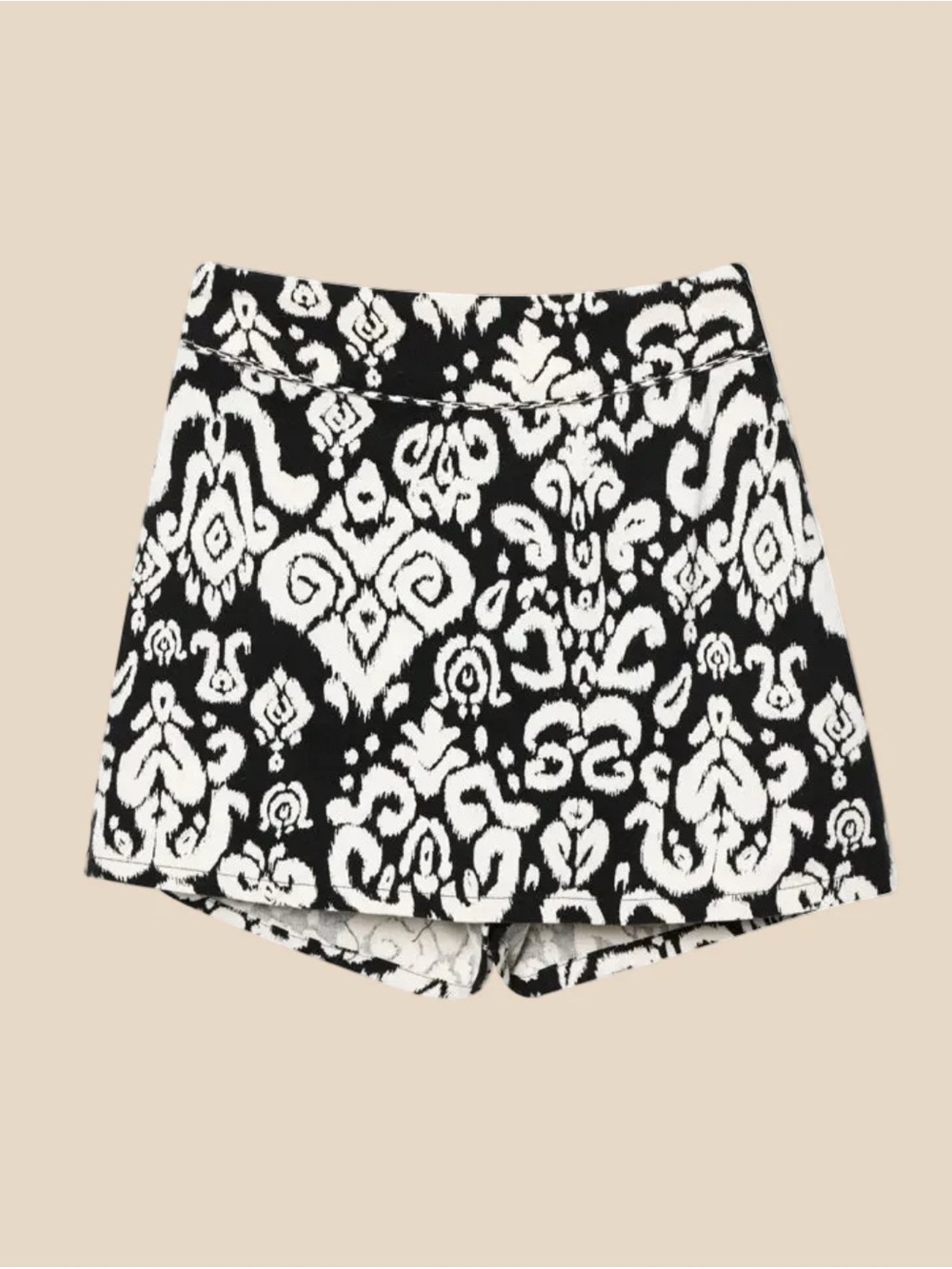 Zara Black & White Patterned Skort